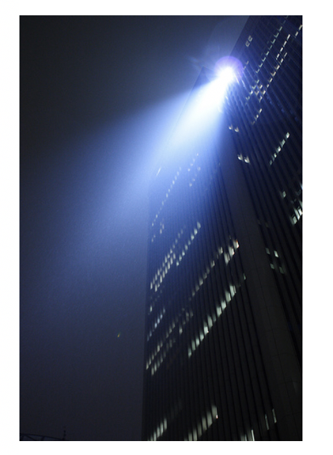 Figure 1 – Downlighting from a commercial building (Source: Flickr http://www.flickr.com/photos/mrhayata/321358583/sizes/m/in/p)