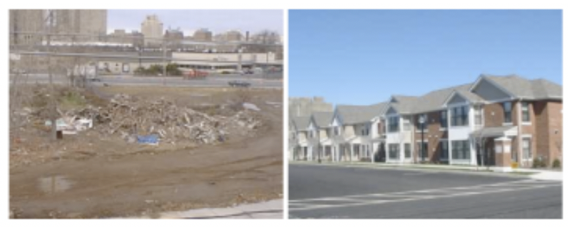 Figure 1 – Lafayette Village, Jersey City, NJ Before (left) and After (right) (Source: NJ DEP)
