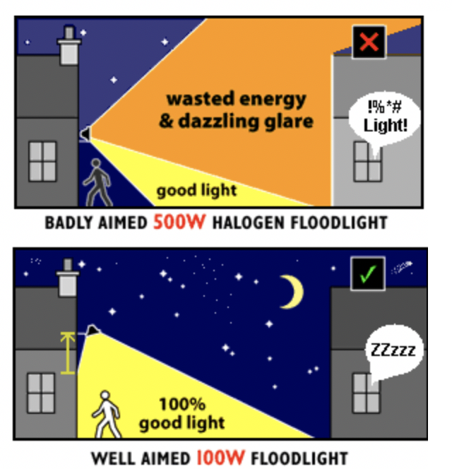 Figure 1: Effects of light pollution (Source: Florida Atlantic University)